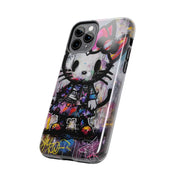 Goth Street Cat Pop Art Graffiti Tough Phone Case LavenderCeleste