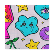 Kawaii Lava Lamp Sad Cloud Snake Matte Canvas Print LavenderCeleste