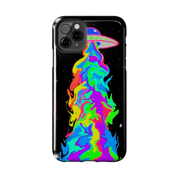 Psychedelic Neon UFO Abduction Tough Phone Case LavenderCeleste