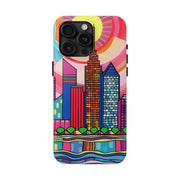 Tulsa Oklahoma Retro Pop Skyline Tough Phone Case LavenderCeleste