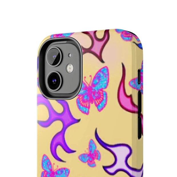 Y2K Butterfly Flames Retro Tough Phone Case LavenderCeleste