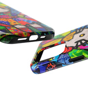 Pop Patchwork Kitty Tough Phone Case LavenderCeleste