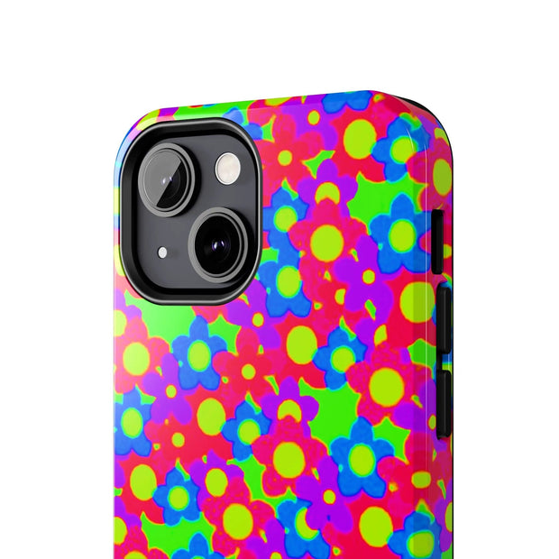 Retro Kawaii Bright Floral Pattern Tough Phone Case