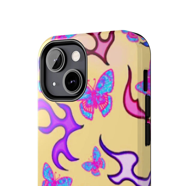 Y2K Butterfly Flames Retro Tough Phone Case LavenderCeleste