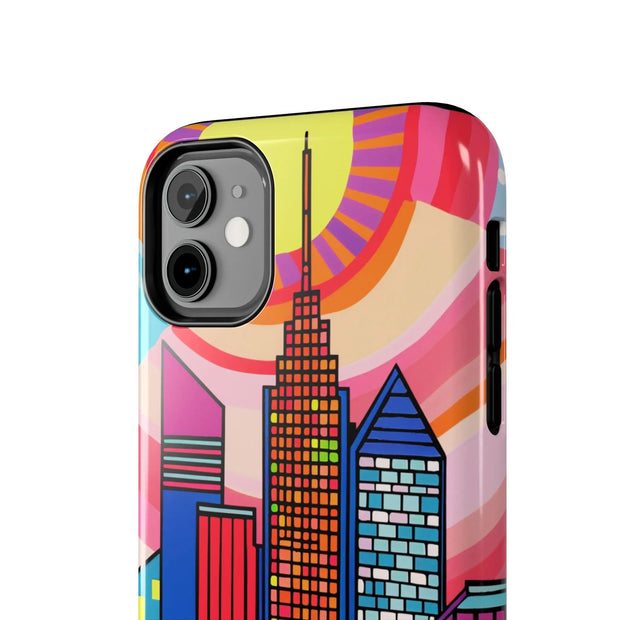 Tulsa Oklahoma Retro Pop Skyline Tough Phone Case LavenderCeleste