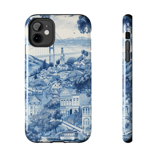 San Francisco Toile de Jouy Scenic Tough Phone Case LavenderCeleste