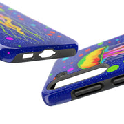Vibrant Neon Jellyfish Cosmic Sea Tough Phone Case