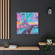 Pink Paris Eiffel Tower Dreamy Matte Canvas Art LavenderCeleste