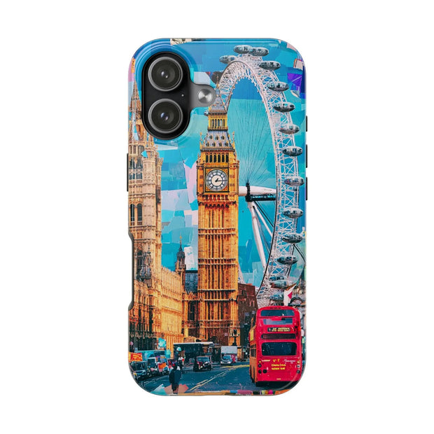 London Big Ben Collage Tough Phone Case – Vibrant City Pop Art Design