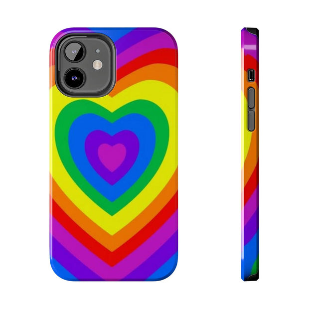 Pride Rainbow Heart Tough Phone Case LavenderCeleste