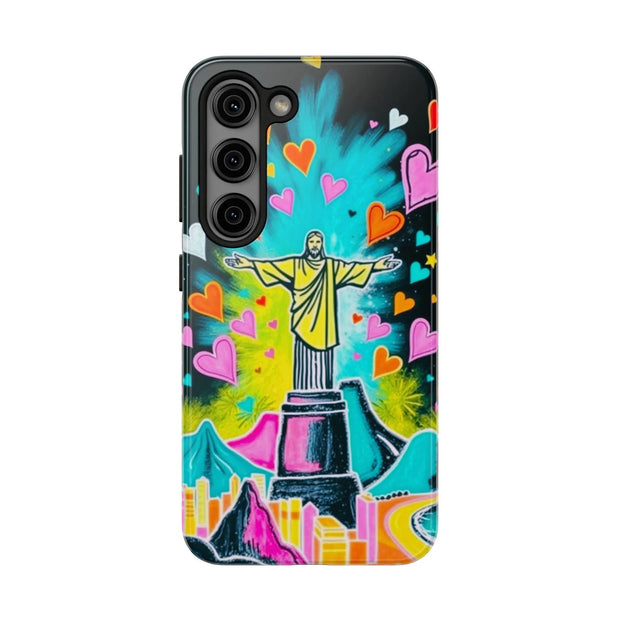 Rio de Janeiro Neon Pop Art Tough Phone Case LavenderCeleste