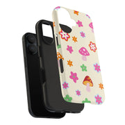 Retro Mushroom Flower Power Tough Phone Case LavenderCeleste