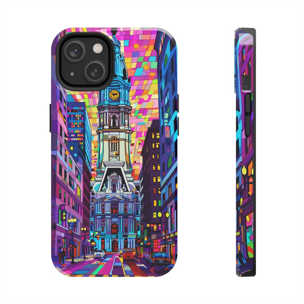 Philadelphia Pop Art Skyline Tough Phone Case LavenderCeleste