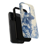 Blue Toile German Shepherd Scenic Tough Phone Case LavenderCeleste