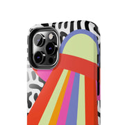 Retro Mod UFO Rainbow Beam Tough Phone Case LavenderCeleste