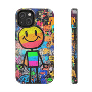 Rainbow Graffiti Smiley Tough Phone Case LavenderCeleste