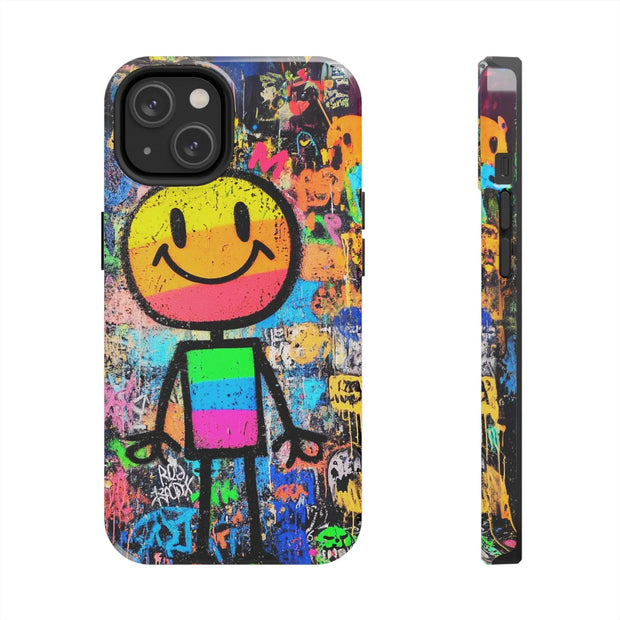 Rainbow Graffiti Smiley Tough Phone Case LavenderCeleste