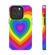 Pride Rainbow Heart Tough Phone Case LavenderCeleste
