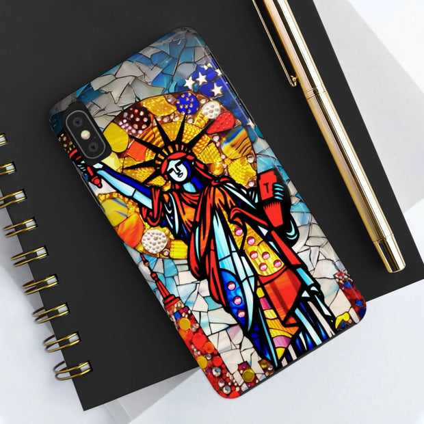 Statue of Liberty Mosaic Art Tough Phone Case LavenderCeleste