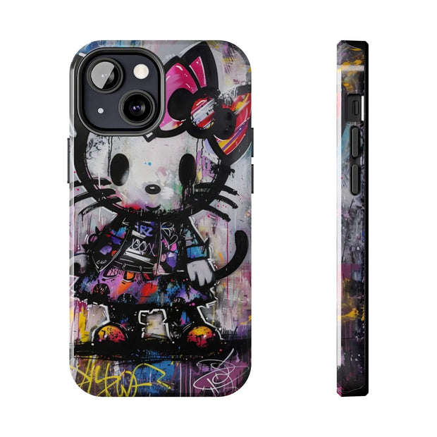 Goth Street Cat Pop Art Graffiti Tough Phone Case LavenderCeleste