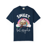 Sweet But Psycho Cupcake Comfort Colors Tee LavenderCeleste