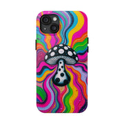 Psychedelic Rainbow Mushroom Art – Trippy Tough Case Printify