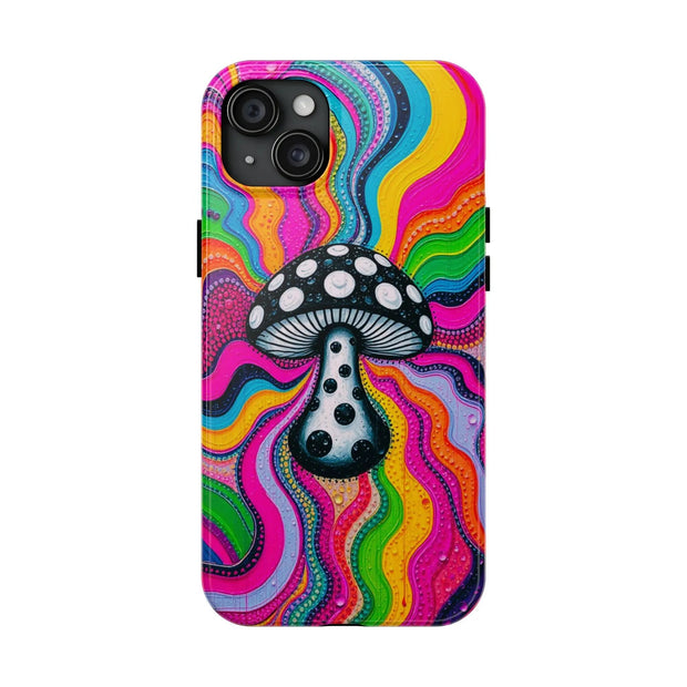 Psychedelic Rainbow Mushroom Art – Trippy Tough Case Printify