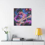 Electric Purple Guitar Legend Matte Canvas Art LavenderCeleste