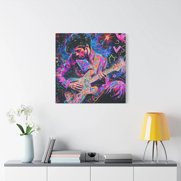 Electric Purple Guitar Legend Matte Canvas Art LavenderCeleste