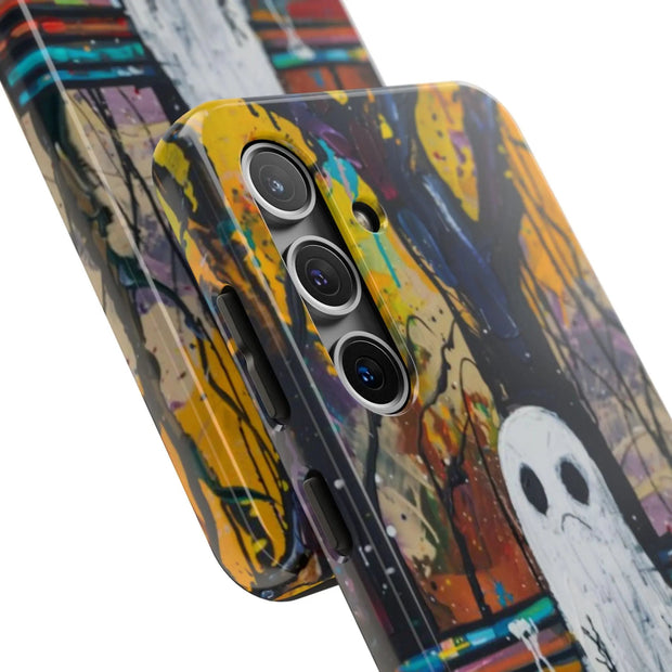 Sad Ghost on Park Bench Abstract Art Phone Case LavenderCeleste