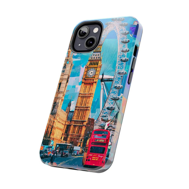 London Big Ben Collage Tough Phone Case – Vibrant City Pop Art Design