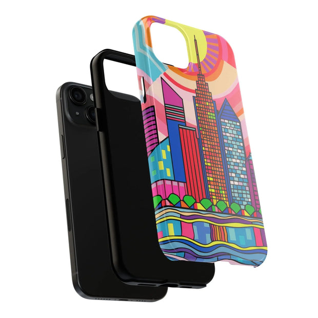 Tulsa Oklahoma Retro Pop Skyline Tough Phone Case LavenderCeleste