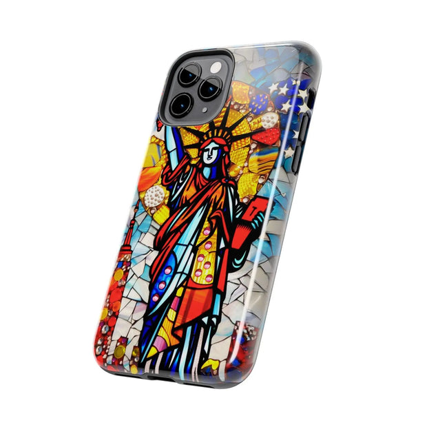 Statue of Liberty Mosaic Art Tough Phone Case LavenderCeleste
