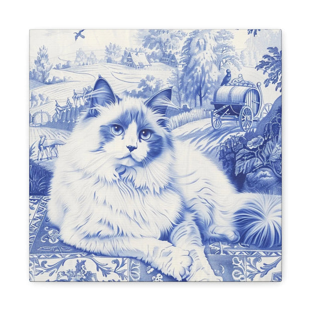 Ragdoll Toile Matte Canvas Art Print LavenderCeleste