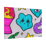 Kawaii Lava Lamp Sad Cloud Snake Matte Canvas Print LavenderCeleste