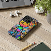 Rainbow Graffiti Smiley Tough Phone Case LavenderCeleste
