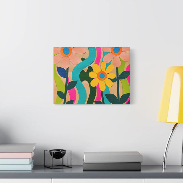 Groovy Paper Cut Flower Matte Canvas Art Printify