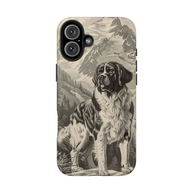 Saint Bernard Toile de Jouy Vintage Tough Phone Case LavenderCeleste