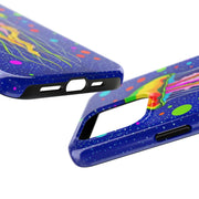 Vibrant Neon Jellyfish Cosmic Sea Tough Phone Case