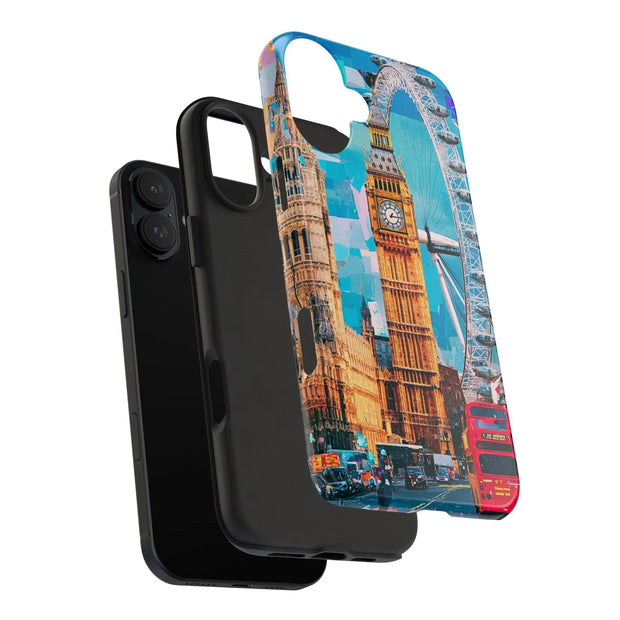 London Big Ben Collage Tough Phone Case – Vibrant City Pop Art Design