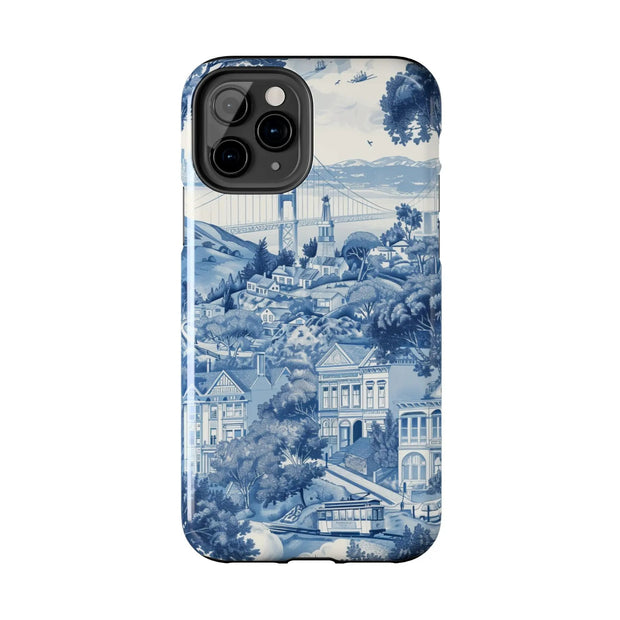 San Francisco Toile de Jouy Scenic Tough Phone Case LavenderCeleste