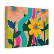 Groovy Paper Cut Flower Matte Canvas Art Printify