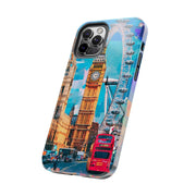 London Big Ben Collage Tough Phone Case – Vibrant City Pop Art Design