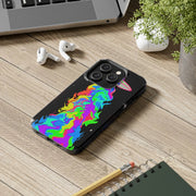 Psychedelic Neon UFO Abduction Tough Phone Case LavenderCeleste
