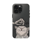 Skeleton Scratch Cat Gothic Humor Tough Phone Case LavenderCeleste
