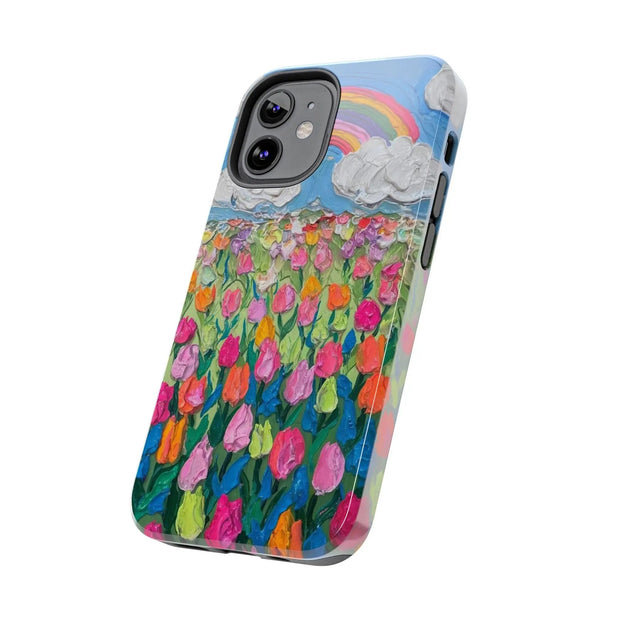 Rainbow Tulip Field Tough Phone Case LavenderCeleste