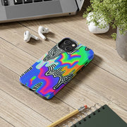 Trippy Technicolor Drip Retro Tough Phone Case LavenderCeleste