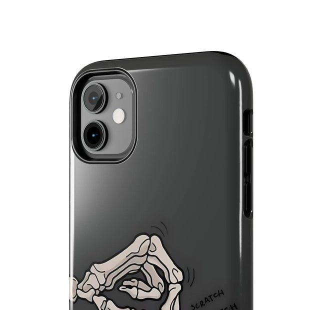 Skeleton Scratch Cat Gothic Humor Tough Phone Case LavenderCeleste