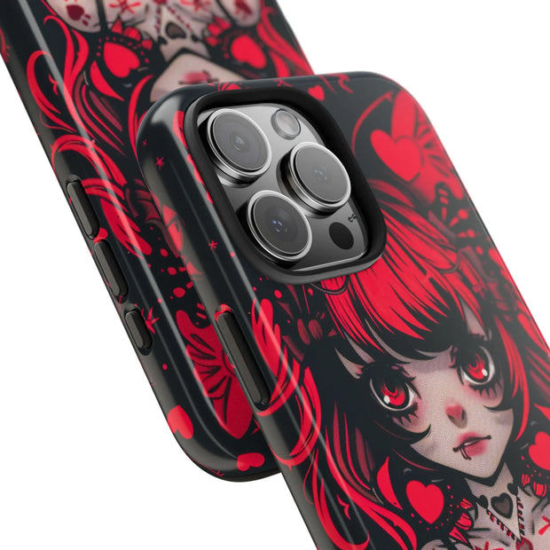 Kawaii Gothpunk Red Heart Tough Phone Case