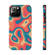 Retro Coral Abstract Mid-Century Tough Phone Case LavenderCeleste